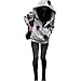 Meilaier Womens Fashion Skull Hoodies Outwear Zip Up Hooded Coats Jackets
