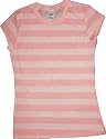 Unplugged Label for Green Tonal Stripe Cap-Sleeve T-Shirt Tee