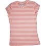 Unplugged Label for Green Tonal Stripe Cap-Sleeve T-Shirt Tee