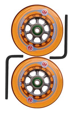 Kryptonics Scooter Wheels Kit [2 wheels with bearings] - See thru Orange