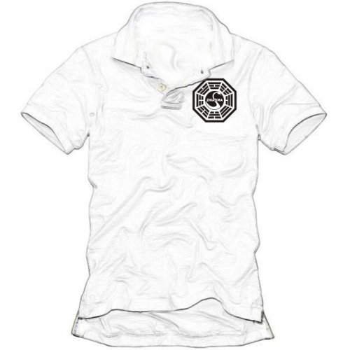 Coole-Fun-T-Shirts POLOSHIRT LOST DHARMA POLOSHIRT, WEISS, GR.S Preisvergleich