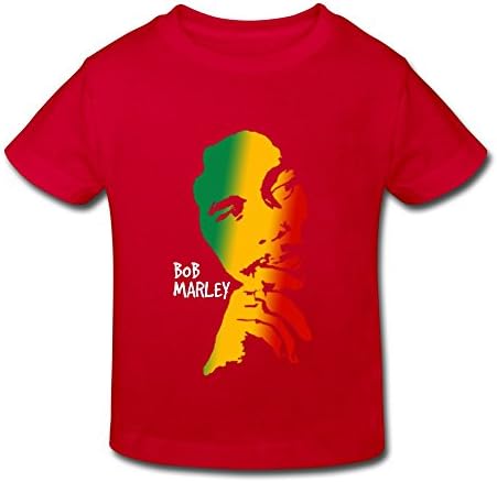 FUNSHINBABY Kid's Toddler Bob Marley Tri-Color Face Age 2-6 T-shirt Red 2 Toddler