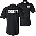 Security Silkscreen Front & Back Black Sport Polo
