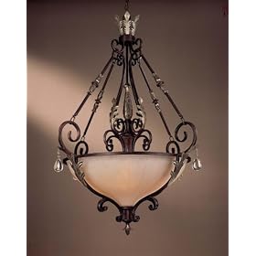 Minka Lavery Bellasera 771-301 Large Bowl (56"H x 42"W) 5-LT 300w Pendant in Castlewood Walnut