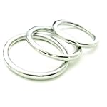 Heart 2 Heart Chrome Cock Ring, 3-Pack