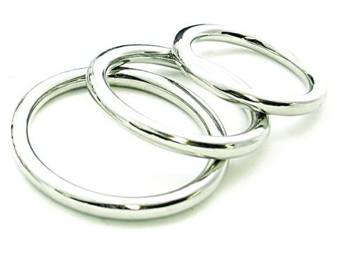 Heart 2 Heart Chrome Cock Ring, 3-Pack
