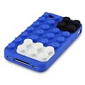 iPhone 4S / iPhone 4 Lego Brick Style Silicone Skin Case / Cover / Shell - Blue Part Of The Qubits Accessories Range