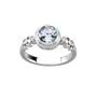 14K White Gold 0.02 ct. Diamond and 1 1/10 ct. Aquamarine Ring