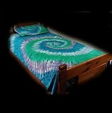 Sheet Set - Aqua Spiral Tie-Dye - Twin XL Size