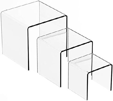 Clear Acrylic Riser Set of 3 3x3x3 4x4x4 5x5x5