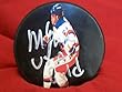 Mike Eruzione Autographed 1980 Hockey Team USA Olympics Photo Hockey Puck, Proof Photo of Mike Signing for Us.