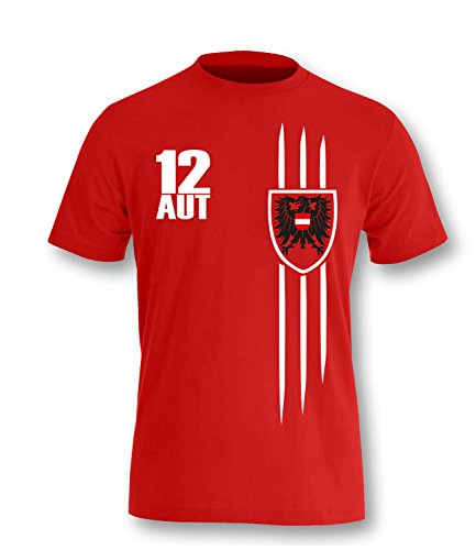 Luckja EM 2016 Trikot Ösrerreich Kinder T-Shirt Rot-Weiss Grösse 152/164
