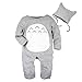 Big Elephant 2 Pieces Baby Boys Long Sleeve Totoro Romper with Hat Set D76
