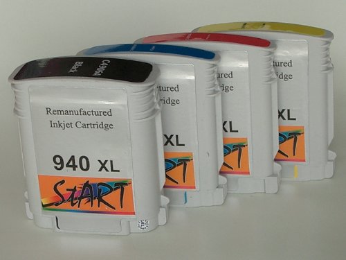 Start – 4 Ersatz CHIP Patronen kompatibel zu HP 940XL Black Cyan Magenta Yellow für Hewlett Packard OfficeJet PRO 8000HP, 8000 Enterprise, 8000 Wireless, 8500, 8500 A, 8500 A Plus, 8500 A Premium, 8500 Premier, 8500 Wireless