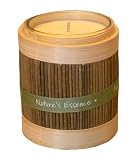 Sandalwood Citrus Soy-Beeswax Glass Jar Candle-12oz w/Bamboo Box(4dx5h) Fragrant Scent Made in USA-80 hrs Burning Time,Good for Gifts