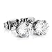 Men,Women's 3~10mm Stainless Steel Studs Earrings CZ Royal King Crown Flower Vintage Elegant