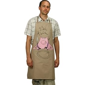 Colourful 100% Cotton Canvas Apron - J'ai Faim Hungry Pig Design