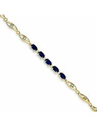 Genuine 14K Yellow Gold Diamond And Sapphire Oval Bracelet 4 Grams Of Gold 100% Satisfaction Guaranteed.