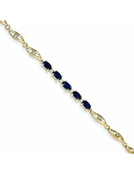 1.6 Carat 14K Gold Diamond and Sapphire Oval Bracelet