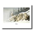 Wolf Howling Snow On Bluff Animal Wildlife Cabin Picture Art Print