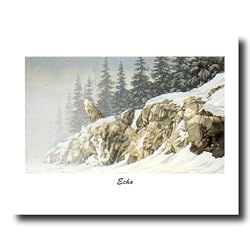 Wolf Howling Snow On Bluff Animal Wildlife Cabin Picture Art Print