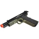 KWA Metal M1911 MKIV PTP Gas Blowback Pistol Railed Frame in OD Green + BBs BB