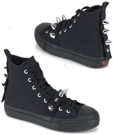 Men's/Unisex Sneakers Canvas Spiked High Top Sneaker Color BlackCanvas/Black Size 9