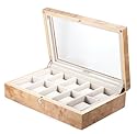 Axis Luxury 10 Watch Storage Case Display Box Burl Wood