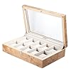 Luxury 10 Watch Storage Case Display Box Burl Wood NEW