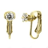 Deena's Clip On Earrings- April Birthstone Faux Diamond