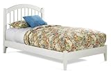 King Size Windsor Style Platform Bed with Open Footrail White Finish