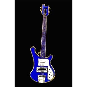 Electric Bass Guitar Pin - Blue