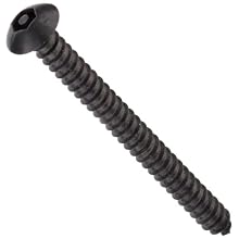 Black Oxide Alloy Steel Tamper Resistant Sheet Metal Screw, USA Made, Button Head, Tamper-Resistant Pin-In-Head Hex Drive
