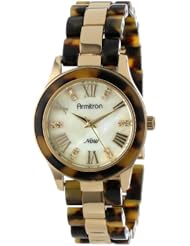 Armitron Womens 75/5092CMGPTO Resin Gold-Tone Tortoise Resin Bracelet Watch