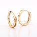 GULICX Women Girls Hoop Earrings Gold Tone Round Zircon Pave Setting Diameter 23mm