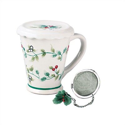 Winterberry Covered Mug with Tea Infuser
