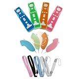 4 color skin cover + wrist strap for wii remote nunchuk