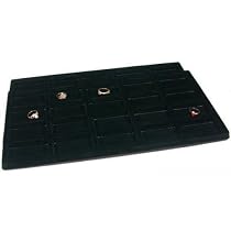 2 Black 20 Slot Pendant Jewelry Showcase Display Tray Inserts