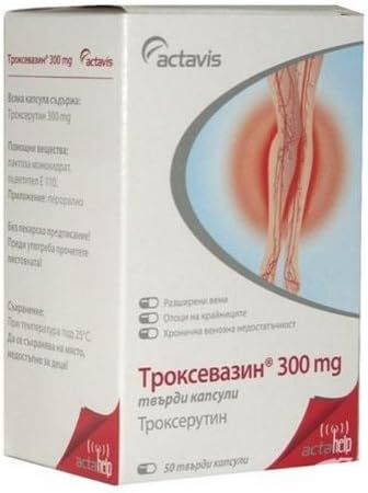 Troxevasin for Venous insufficiency of the lower limbs and haemorrhoids 300 Mg 50 Capsules "Actavis"