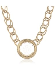 1928 Jewelry "Intaglios" Gold-Tone Clear Intaglio Chain Pendant Necklace, 16"