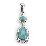 Barse Sterling Silver Rope Turquoise Pendant