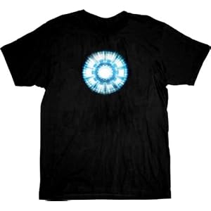 Iron Man Heart Core Black Adult T-shirt Tee