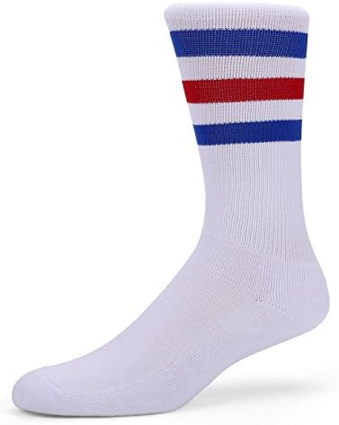 Sitn Triple-striped Calf-high Tube Socks One Size (White/Blue/Red)