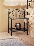 Black Finish Metal Night Stand Bedside Table