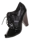 NAUGHTY MONKEY Military Style Womens Shoes Booties Boots Heels Black Patent Size 6
