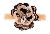 L. Erickson Tango 1 - Flower Barrette - Pink/Brown/Light Rose/Crystal AB/Gold