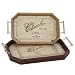 Rustic French Chocolate Motif Set of 2 Trays