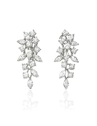 Diamond 18k White Gold Cluster Earrings