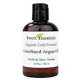 100% Pure Premium Certified Organic Unrefined Virgin Moroccan Argan Oil - 4oz - Imported from Morocco - From Raw Unraosted Nuts - Miracle Oil For Every Skin Condition, Hair, Nails, Anti-aging & More! By Sweet Essentials