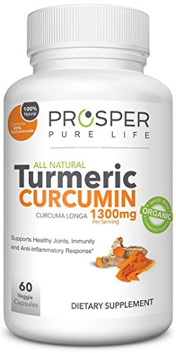 Turmeric Curcumin Capsules 1300mg Daily Dose, Organic, Gluten Free, Non-GMO, 60 Vegan Pills, Powerful Anti Inflammatory And Anti-Oxidant